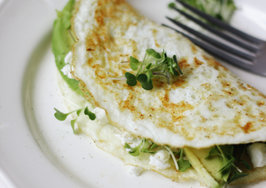 avocado egg white omelette low carb meal