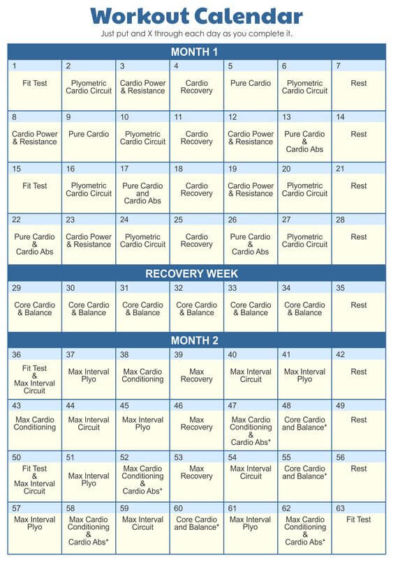 insanity schedule